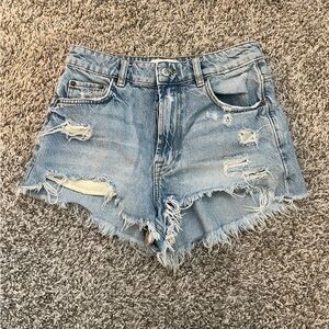 Zara distressed shorts